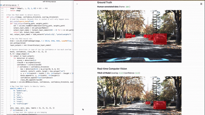 Streamlit Demo: The Udacity Self-driving Car Image Browser