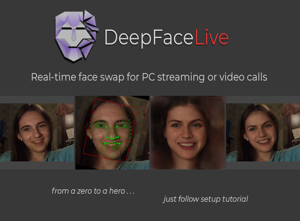 Real-time face swap fpr PC streamig or video calls