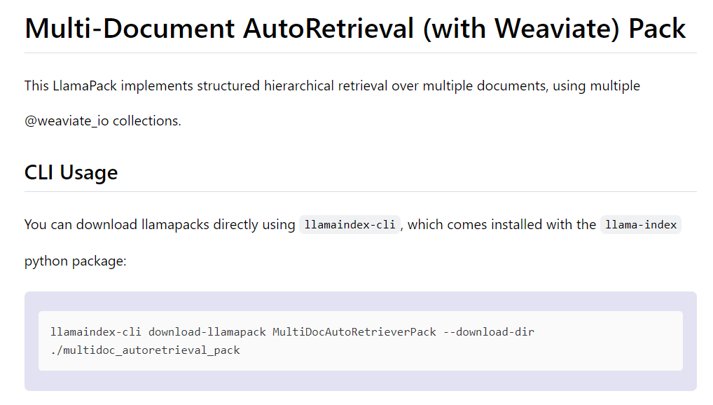 Multi-Document AutoRetrieval (with Weaviate) Pack