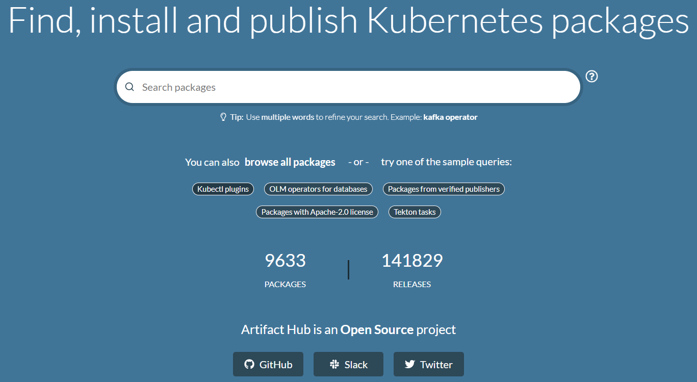 Find, install and publish Kubernetes packages