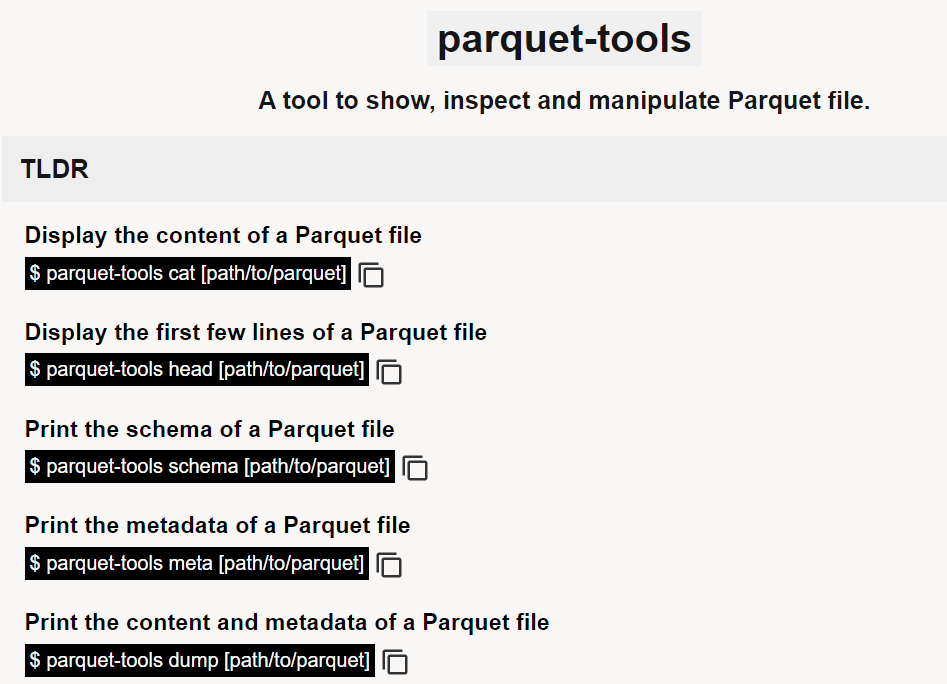 parquet-tools