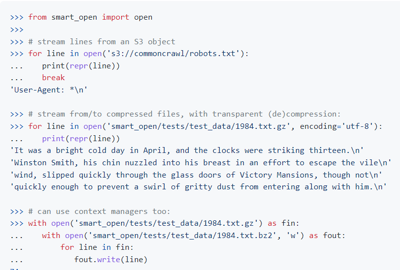 smart_open — utils for streaming large files in Python