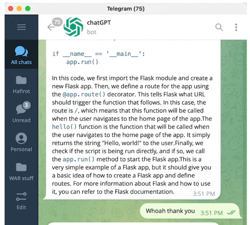 ChatGPT Telegram Bot