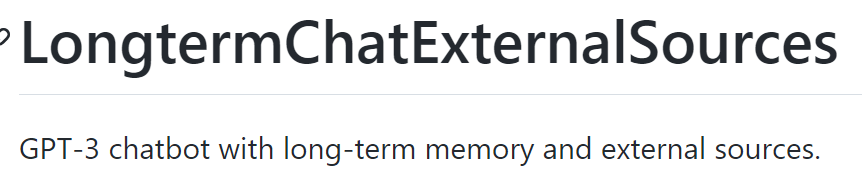 Longterm Chat External Sources