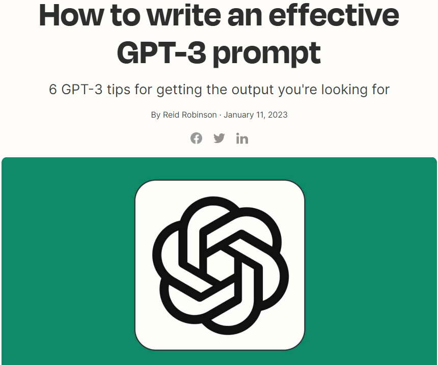 How to write an effective GPT-3 prompt